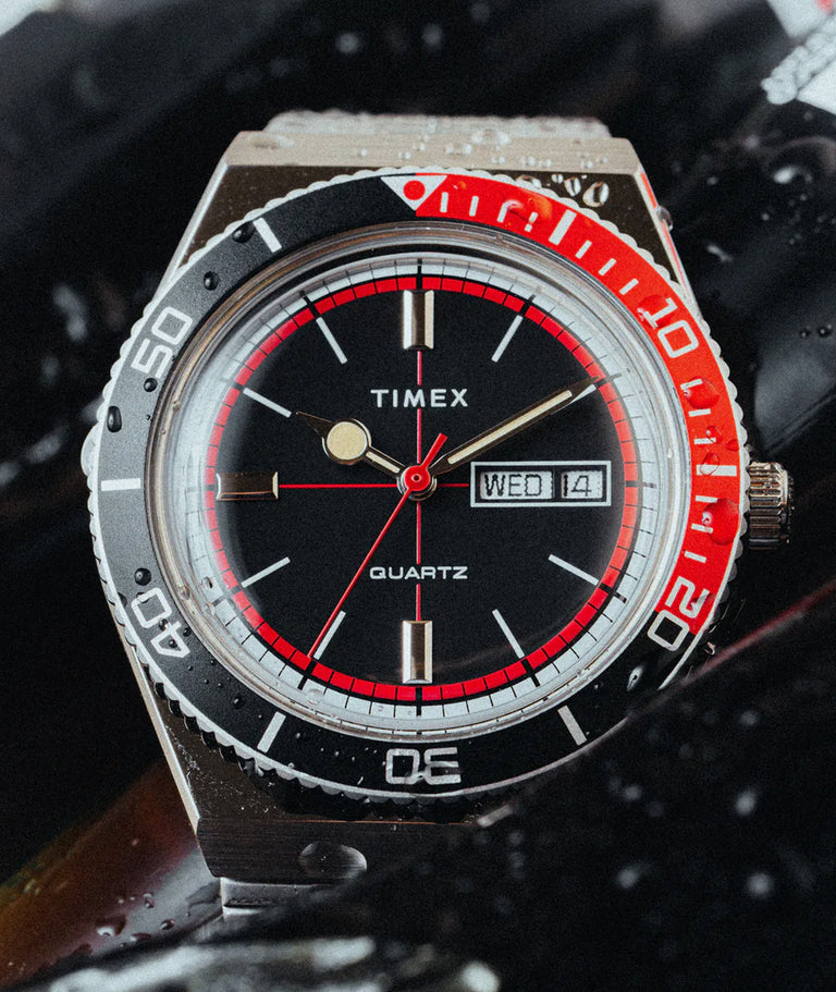 Watch dial image with water droplets