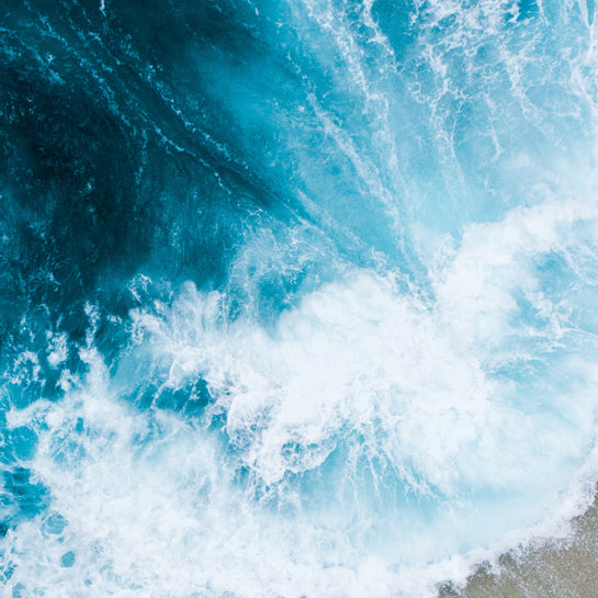 Waves in the Blue Colored Ocean