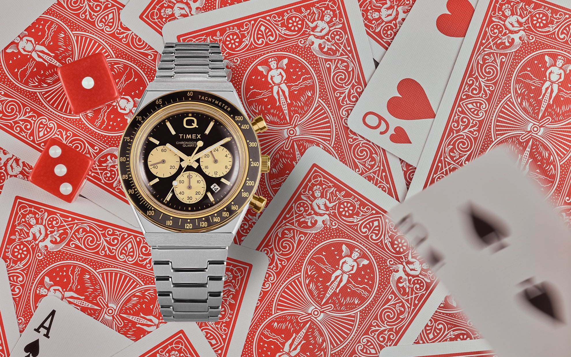 Q Timex® Chronograph 40mm Stainless Steel Bracelet Watch