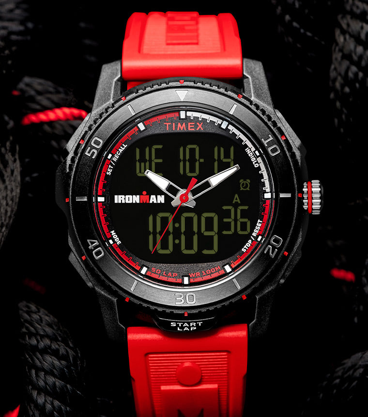 TIMEX® IRONMAN® Adrenaline Ana-digi Red PU Strap Watch