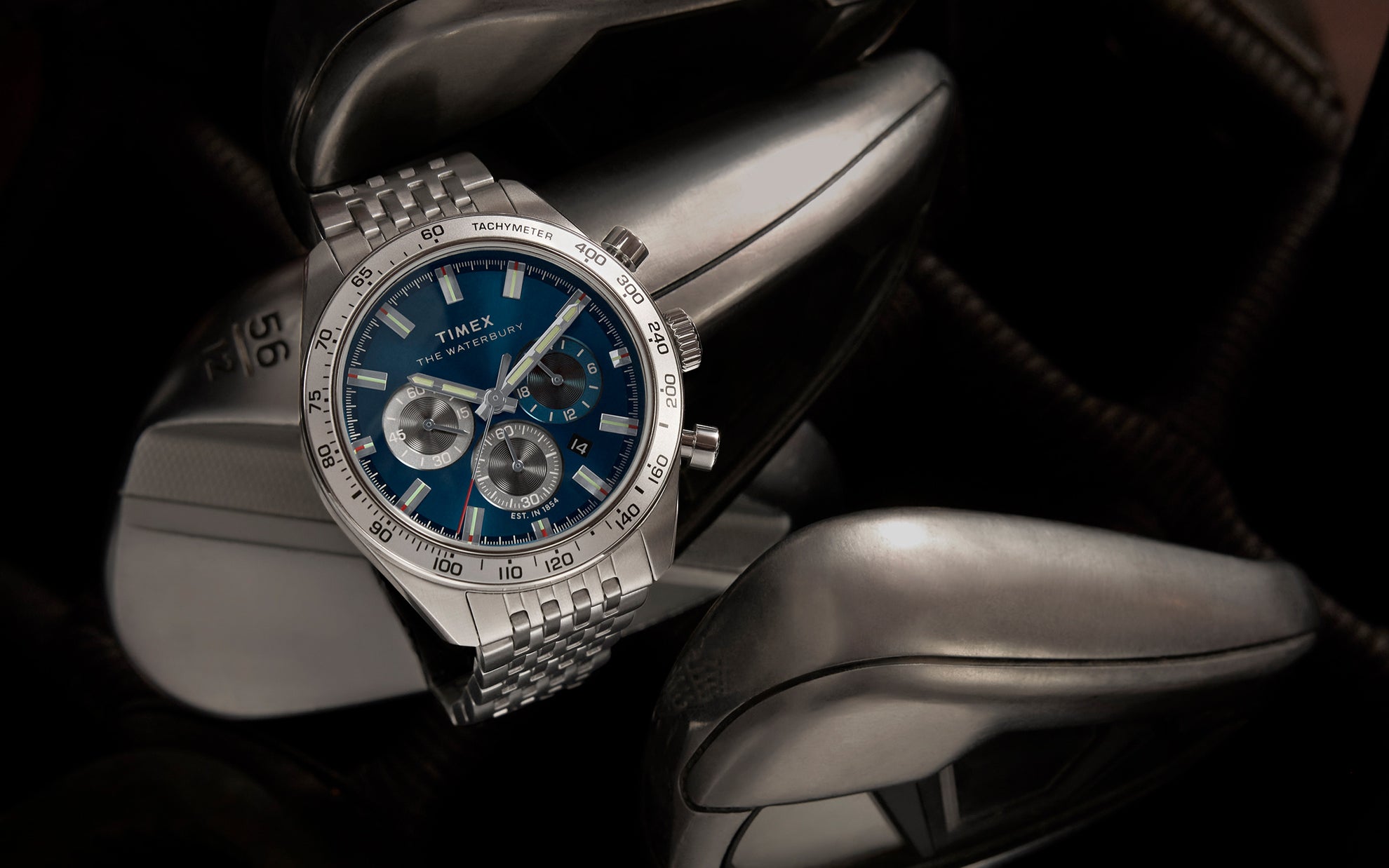 Waterbury Traditional Chronograph Stainless Steel Bracelet Watch