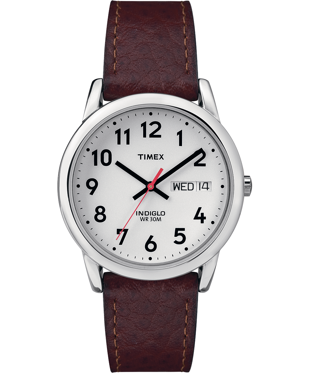 Timex Orologio Easy Reader Uomo – Quadrante Crema, Cassa Argento 38mm, Cinturino Marrone