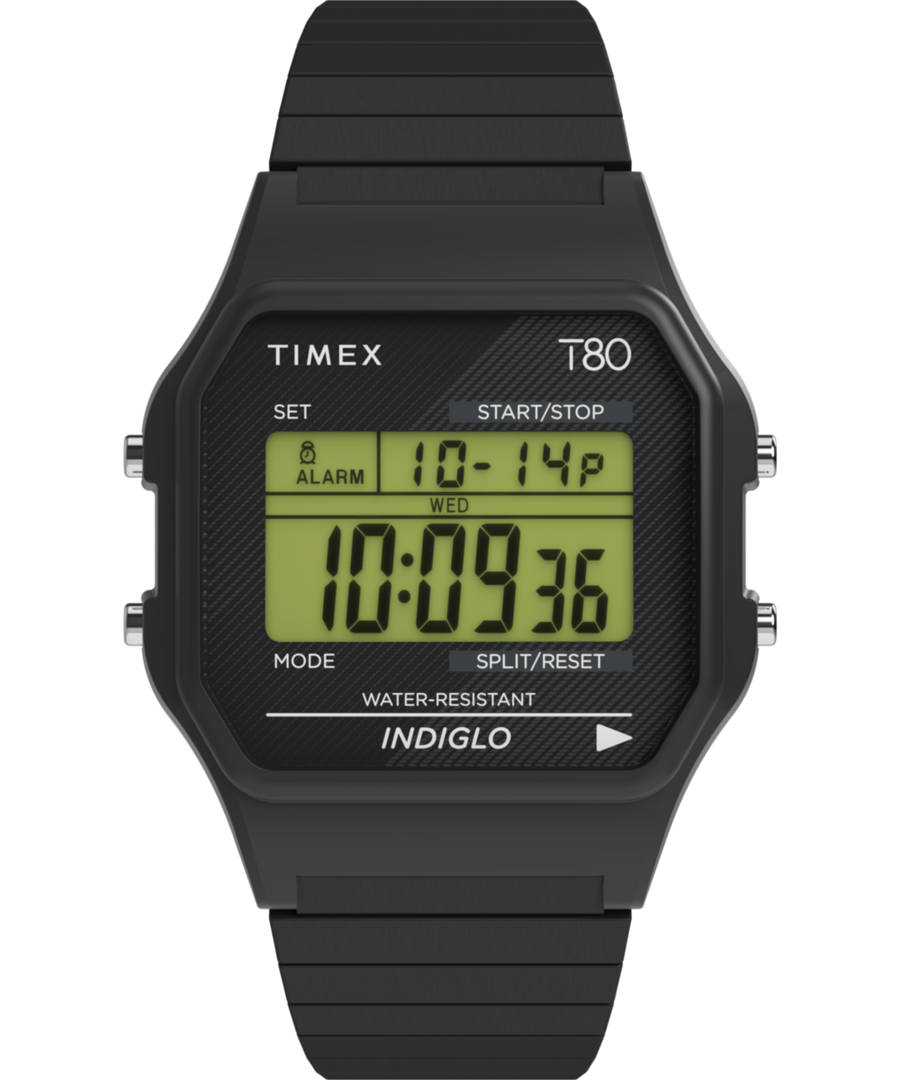 TW2R67000 Timex T80 34mm Stainless Steel Expansion Band Watch Primary Image