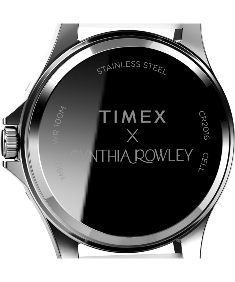 TW2U19900 Timex X Cynthia Rowley Navi 38mm Silicone Strap Watch Caseback Image