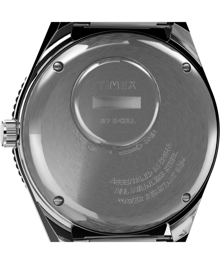 TW2U61700 Q Timex Reissue 38mm Stainless Steel Bracelet Watch Caseback Image