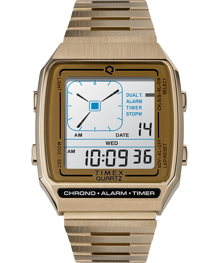 Q Timex Reissue Digital LCA 32.5mm Stainless Steel Bracelet Watch -  TW2U72500