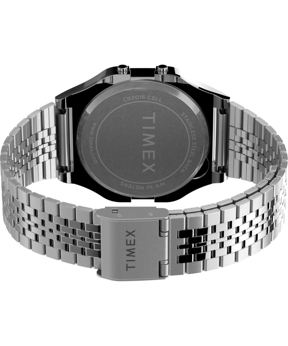 TW2V19300 Timex T80 34mm Stainless Steel Bracelet Watch Caseback with Attachment Image