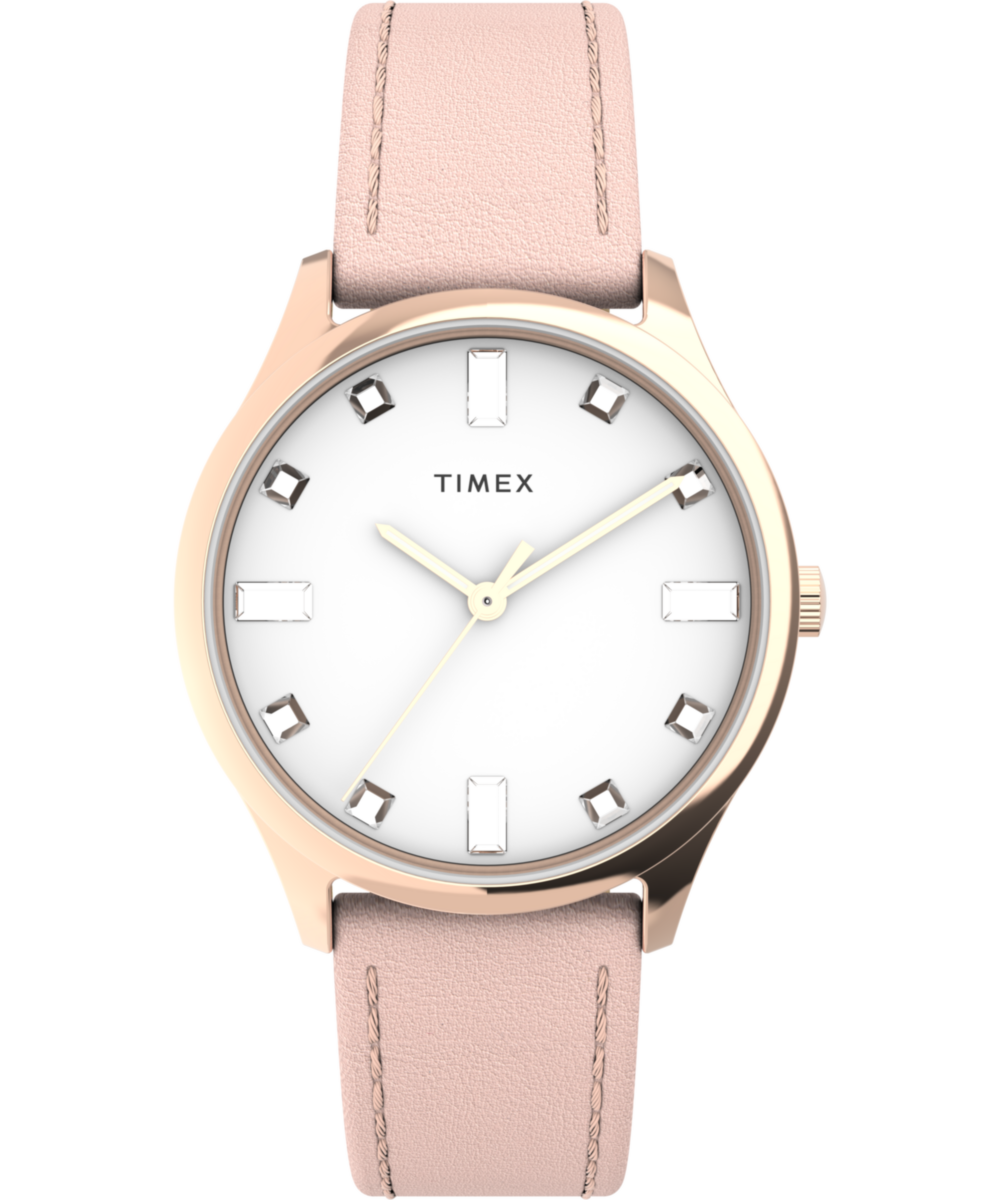 Pink leather watch hot sale