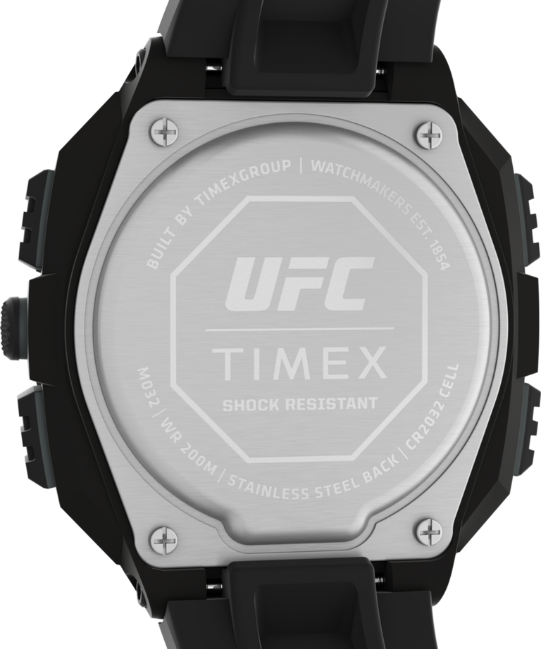 TW2V85100 Timex UFC Shock XL Fight Week 50mm Resin Strap Watch Caseback Image