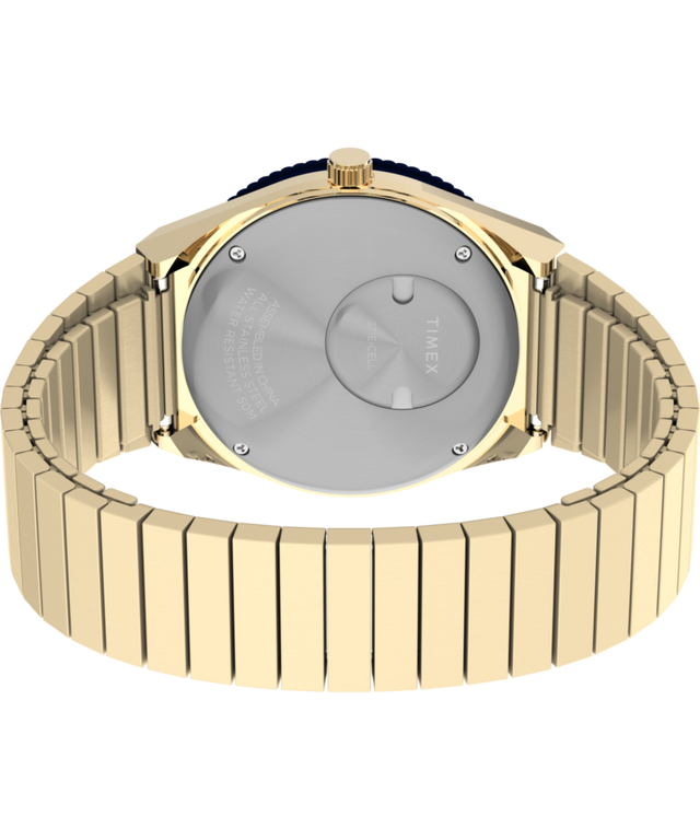 TW2V92400 Q Timex® 36mm Stainless Steel Expansion Band Watch   Caseback with Attachment Image