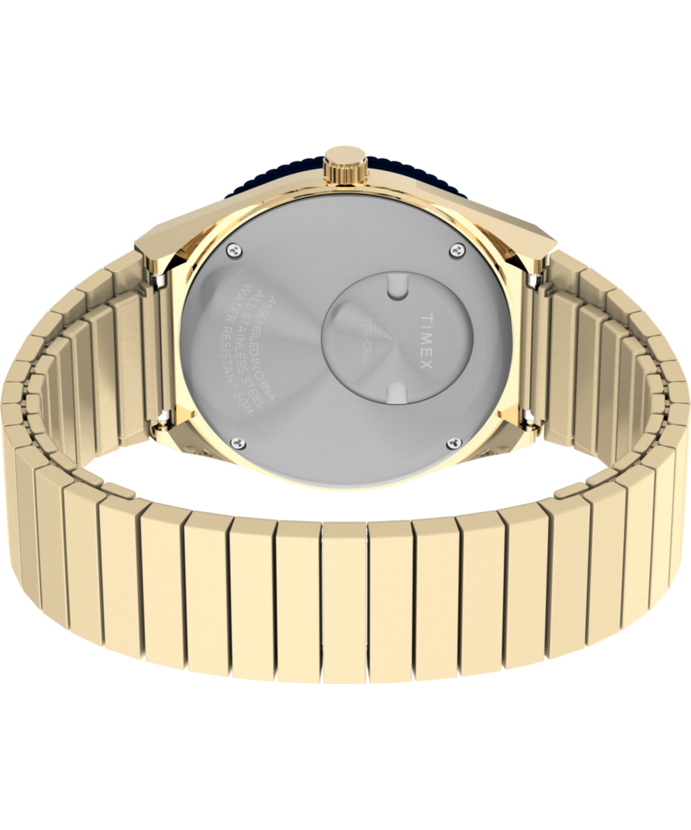 TW2V92400 Q Timex® 36mm Stainless Steel Expansion Band Watch   Caseback with Attachment Image