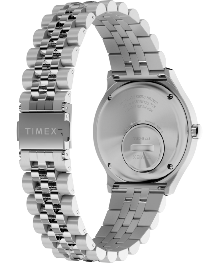 TW2W22500 Q Timex Reissue Dégradé 38mm Stainless Steel Bracelet Watch Caseback with Attachment Image
