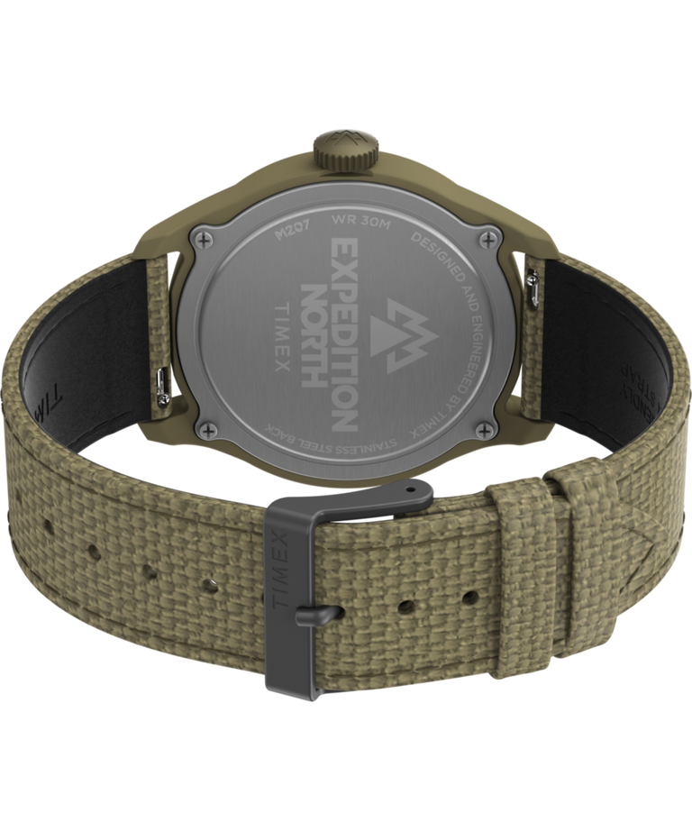 TW2W23500 Expedition Traprock 43mm Eco-Friendly Fabric Strap Watch Caseback with Attachment Image