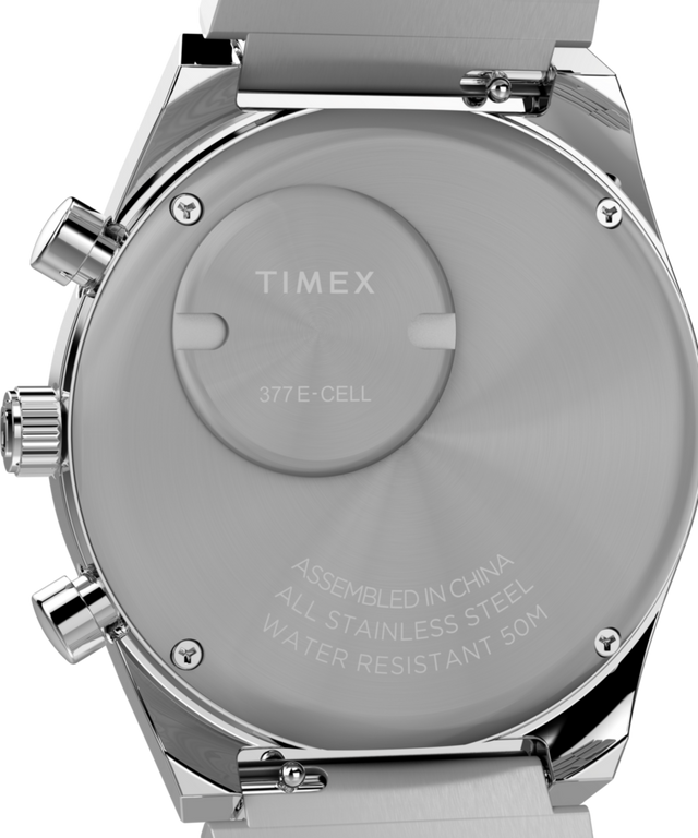 TW2W33600 Q Timex® Falcon Eye Chronograph 40mm Stainless Steel Bracelet Caseback Image