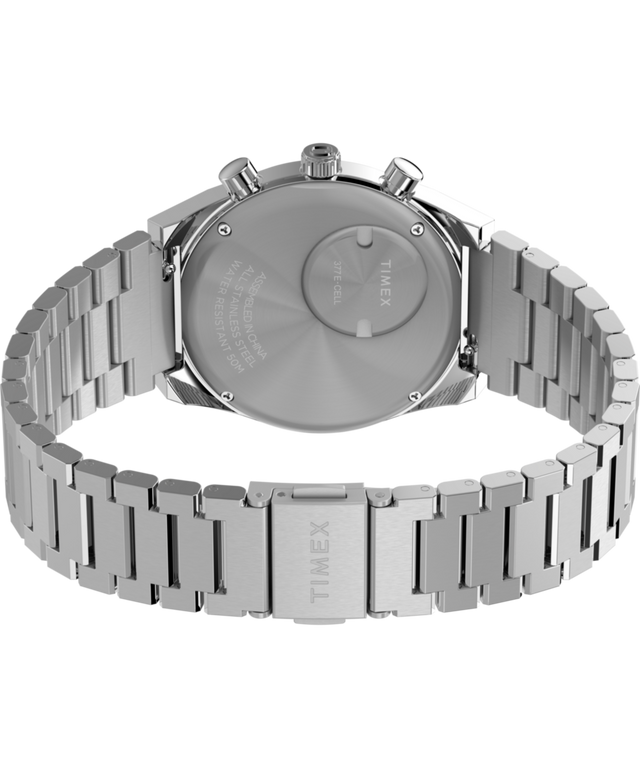 TW2W33600 Q Timex® Falcon Eye Chronograph 40mm Stainless Steel Bracelet Caseback with Attachment Image