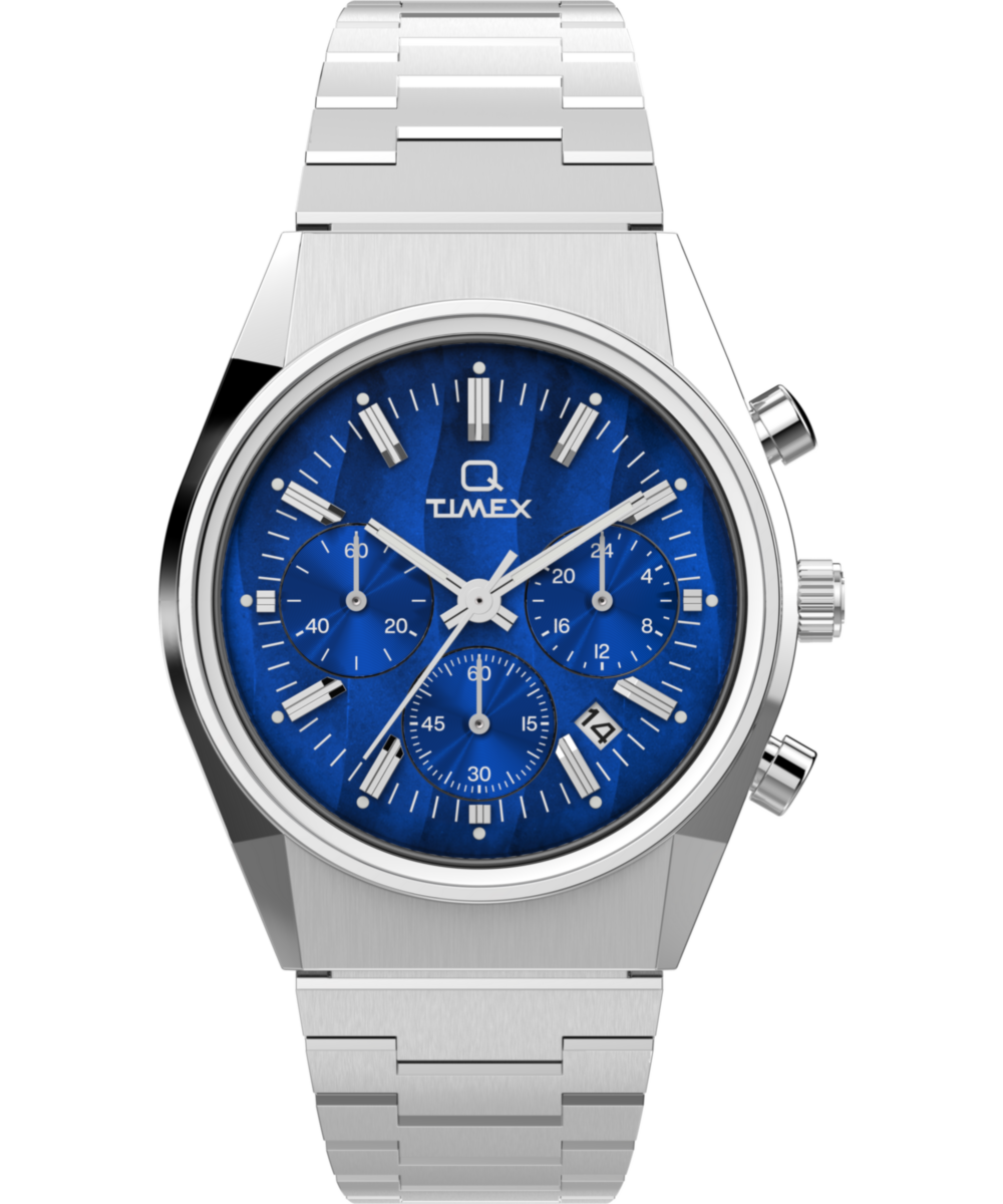TIMEX Q Falcon Eye　ファルコンアイ　美品 Q Timex Falcon Eye Chronograph 40mm Stainless Steel Bracelet Watch
