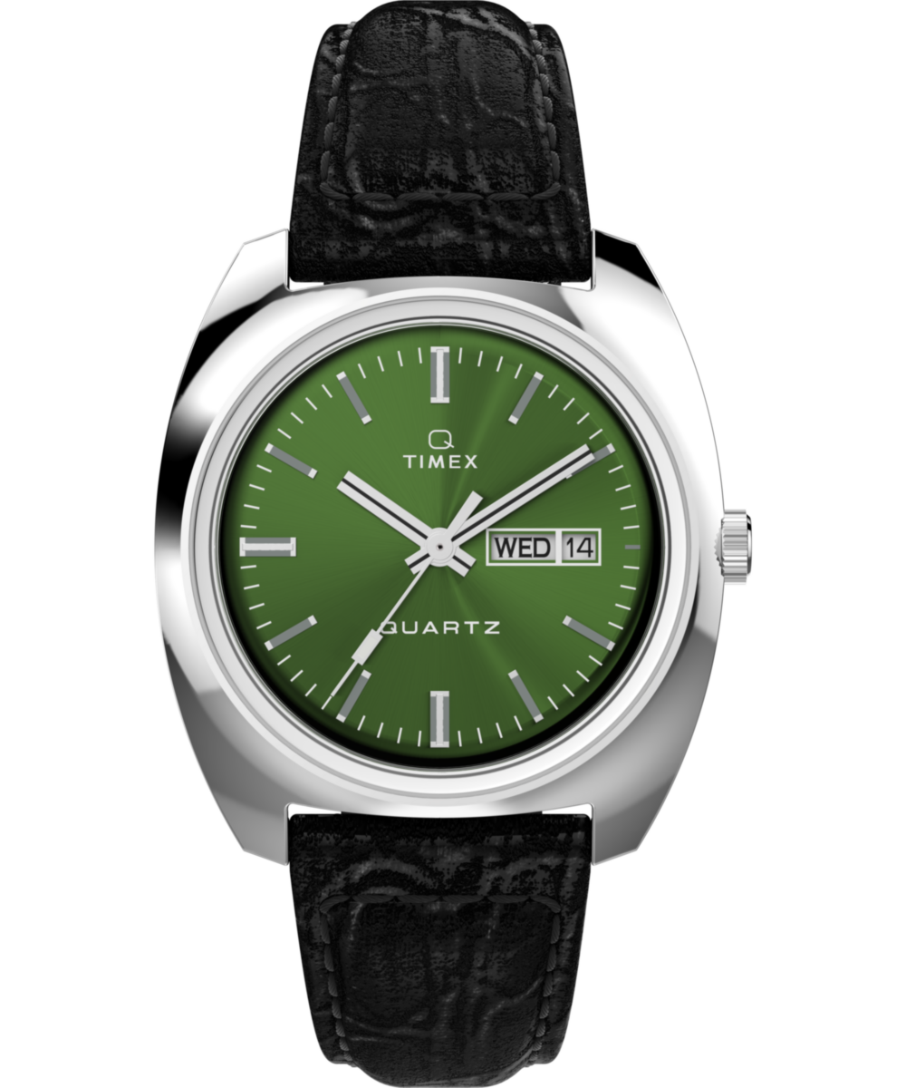 Q Timex 1978 Day/Date 37.5mm Leather Strap Watch - TW2W44700