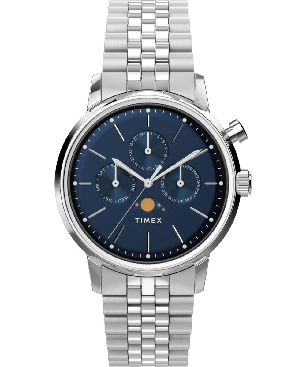 Marlin® Moon Phase 40mm Stainless Steel Bracelet Watch - TW2W51300