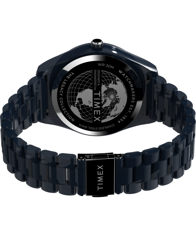 TW2W56200 Timex Legacy Ocean 42mm Recycled Plastic Bracelet Watch Caseback with Attachment Image
