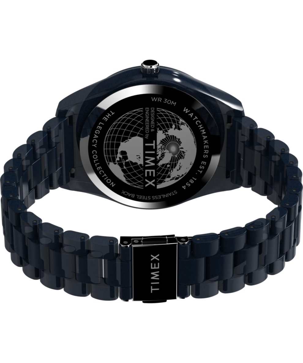 TW2W56200 Timex Legacy Ocean 42mm Recycled Plastic Bracelet Watch Caseback with Attachment Image