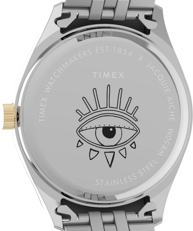 TW2W63700 Timex x Jacquie Aiche 36mm Stainless Steel Bracelet Watch Caseback Image
