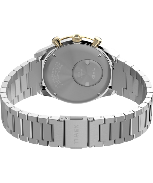 TW2W64200 Q Timex® Chronograph 40mm Stainless Steel Bracelet Watch  Caseback with Attachment Image