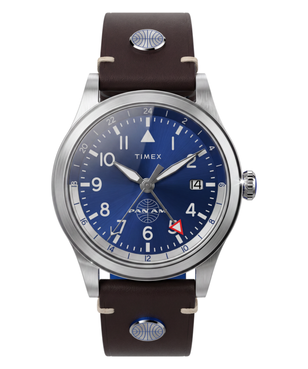 Pan Am® x Timex Waterbury GMT 39mm Leather Strap Watch - TW2W97300