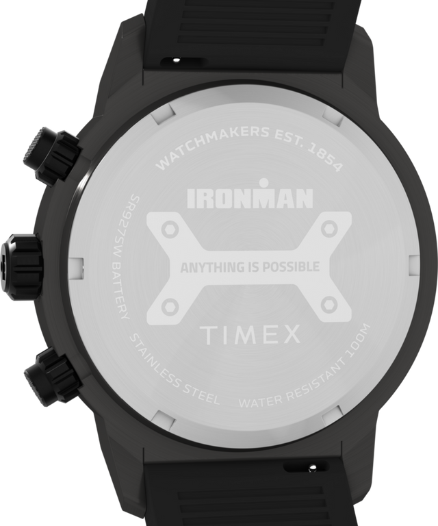 TW2Y01900 TIMEX® IRONMAN® Challenger Chronograph 44mm Silicone Strap Watch Caseback Image
