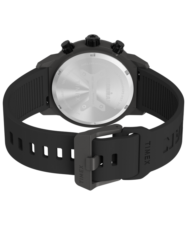 TW2Y01900 TIMEX® IRONMAN® Challenger Chronograph 44mm Silicone Strap Watch Caseback with Attachment Image