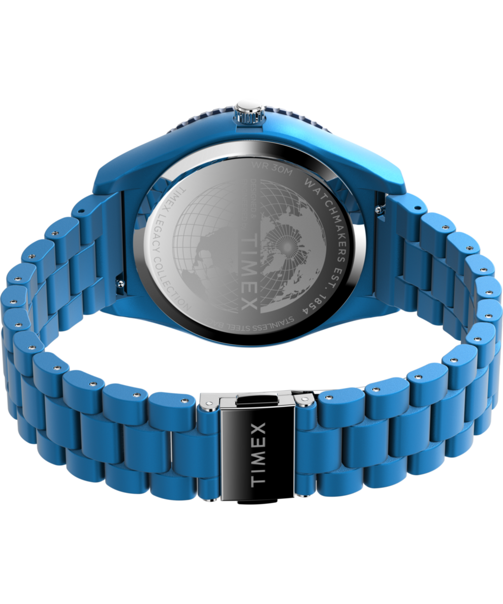 TW2Y04300 Timex Legacy #tide 42mm Recycled Plastic Bracelet Watch Caseback with Attachment Image