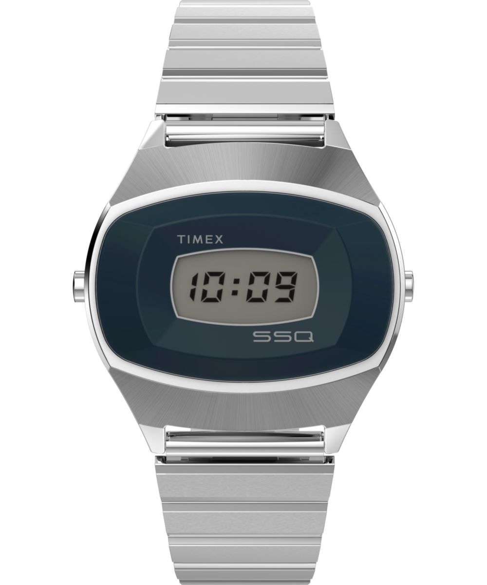 ビンテージTIMEX SSQ デジタル　シルバー　A89 Q Timex® 1975 SSQ Digital Reissue 38mm Stainless Steel