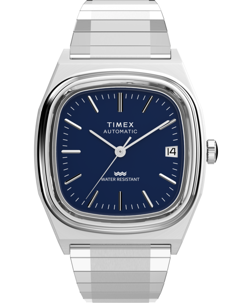 H*i様 タイメックス TIMEX E-Line 1983リイシュー TW2Y0 Timex® Automatic 1983 E Line 34mm Stainless Steel Expansion Band