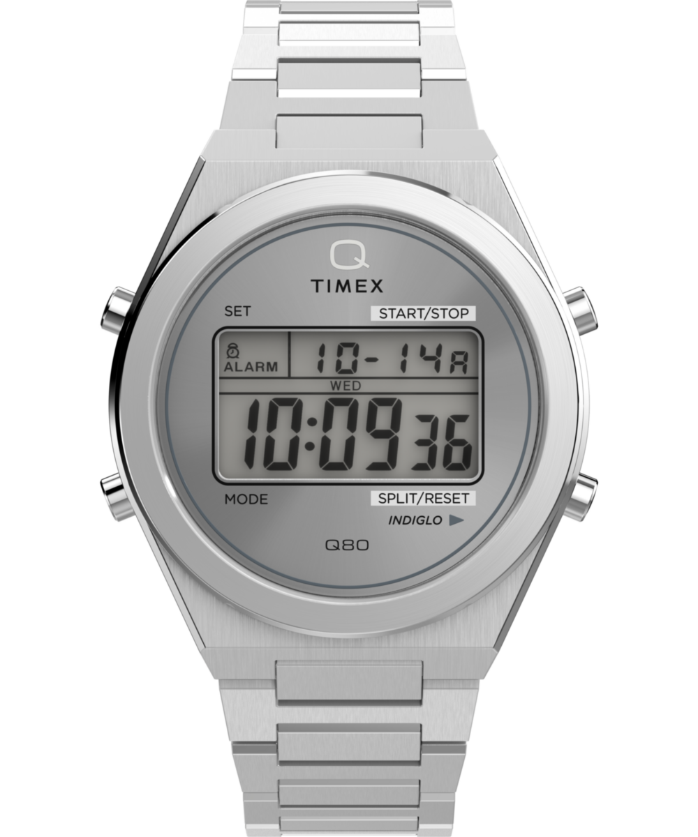 Q Timex® Q80 Continental 39mm Stainless Steel Bracelet Watch