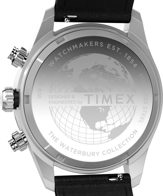 TW2Y19300 Waterbury Heritage Chronograph 39mm Leather Strap Watch  Caseback Image