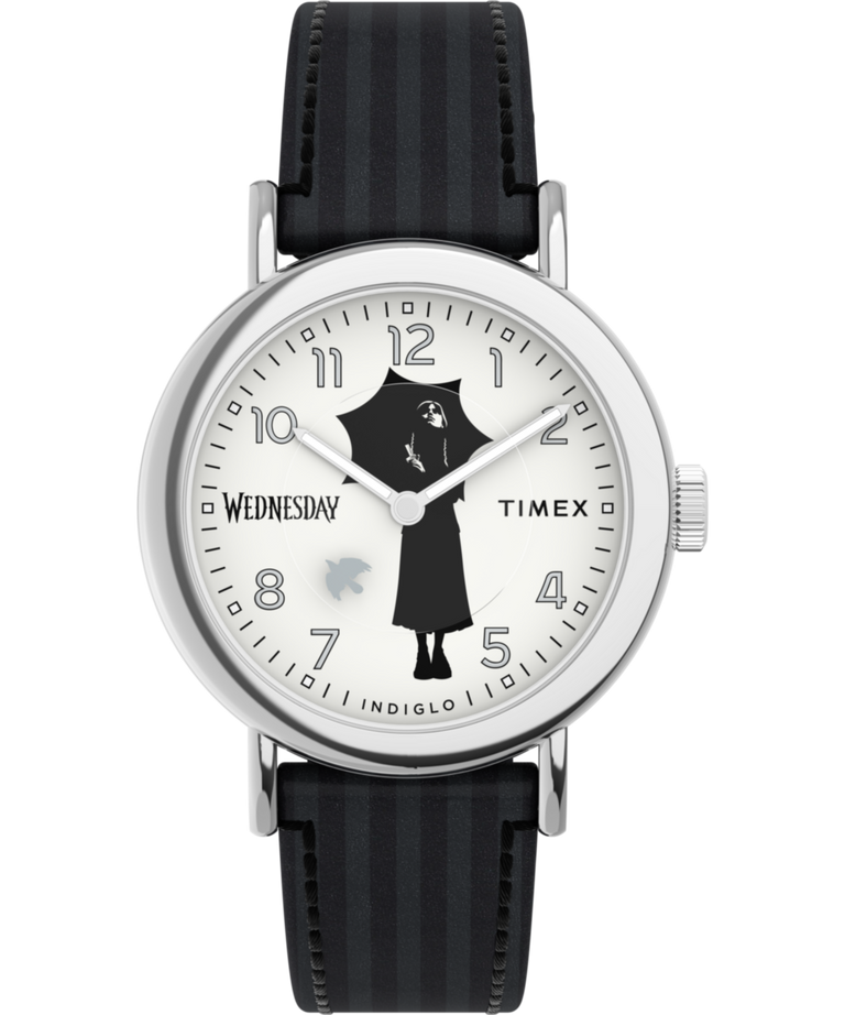 TW2Y19400 Timex x Wednesday Weekender 37mm Leather Strap Watch Primary Image