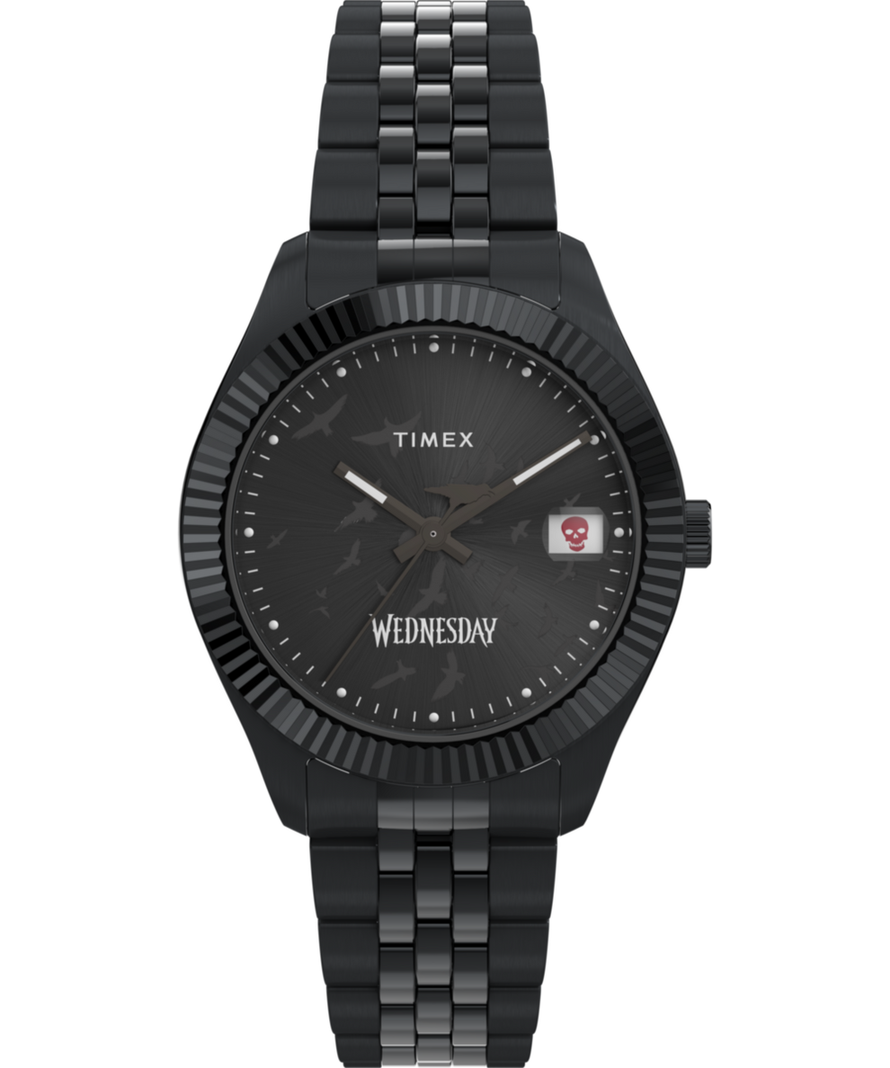 TW2Y19600 Timex x Wednesday Timex Legacy 36mm Stainless Steel Bracelet Watch Primary Image
