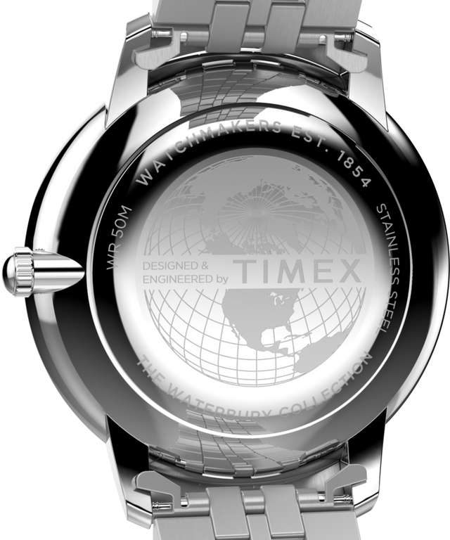 TW2Y23300 Waterbury Metropolitan Sub-Second 39mm Stainless Steel Bracelet Watch Caseback Image