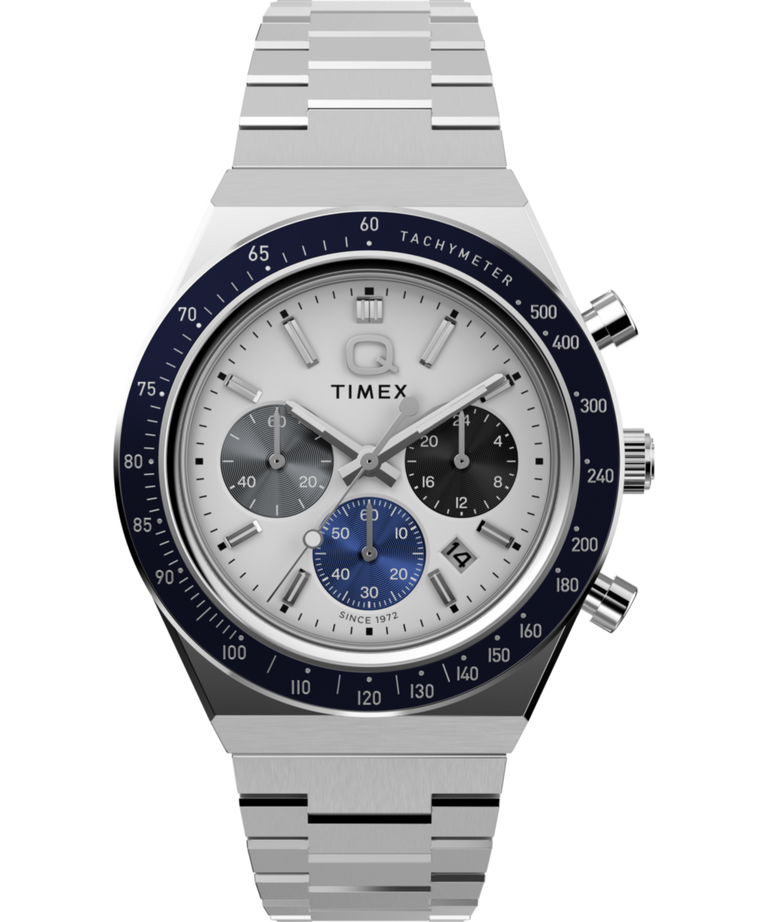 TW2Y36200 Q Timex® Chronograph 40mm Stainless Steel Bracelet Watch Primary Image