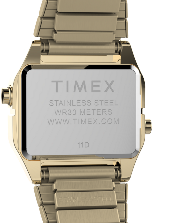 TW2Y46600 Teeny Tiny Timex Endorsed by Dimepiece 20mm Stainless Steel Expansion Band Watch with Perfect Fit Caseback Image