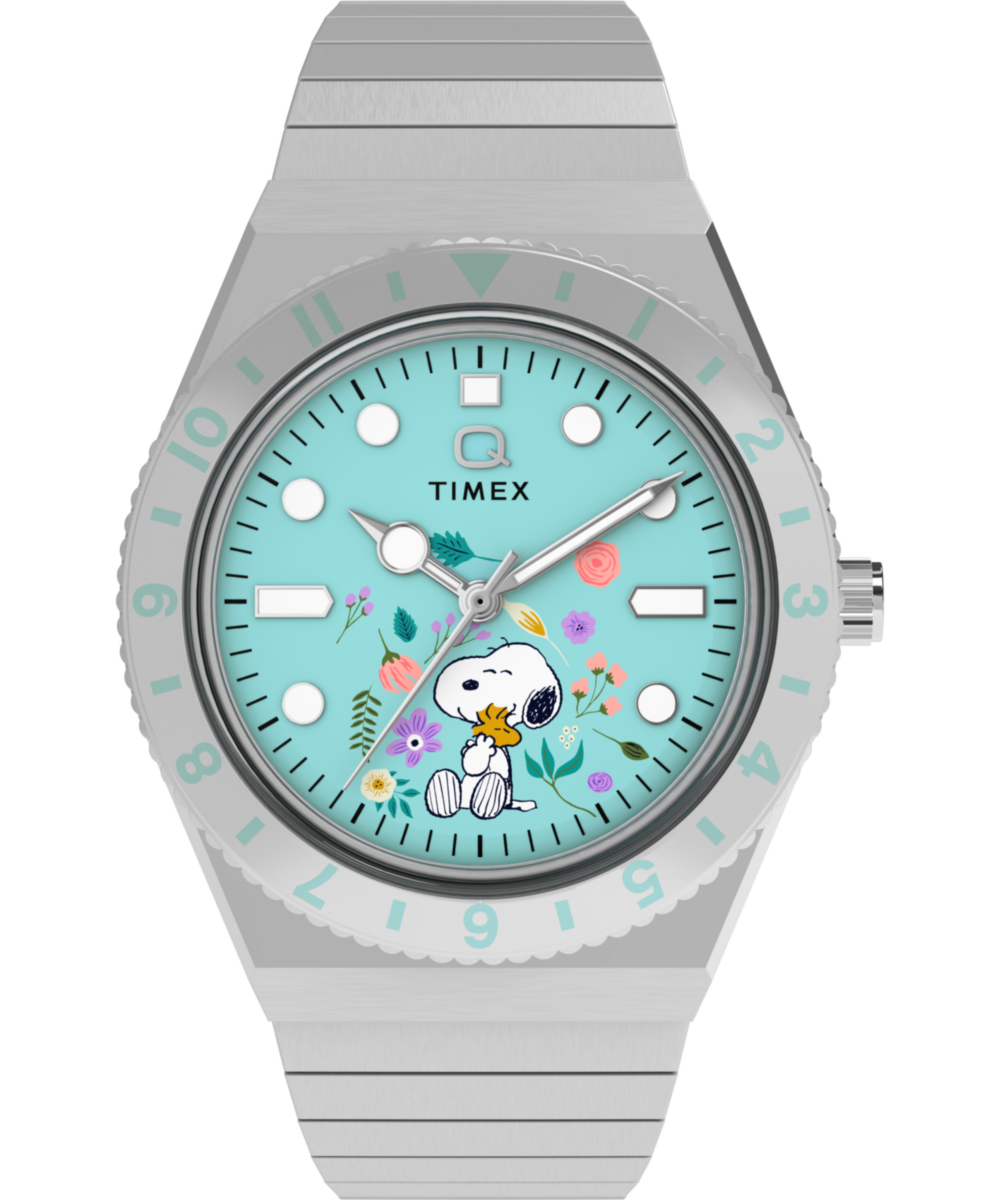 タイム Peanuts® x Q Timex® 36mm Stainless Steel Expansion Band Watch
