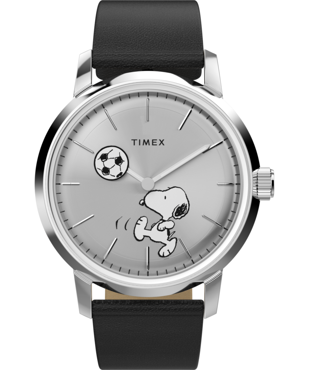 Peanuts® x Timex Marlin® Automatic Soccer 40mm Leather Strap Watch