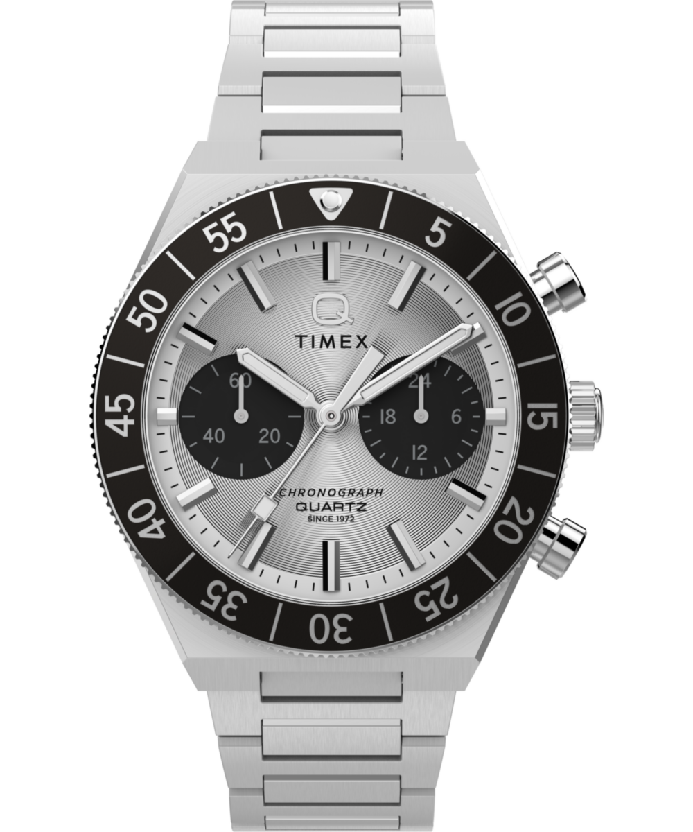 Q Timex Continental Chronograph 40mm Stainless Steel Bracelet