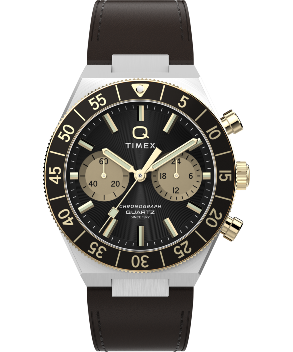 ヴィンチェンツォ Q Timex Continental Chronograph 40mm Leather Strap Watch