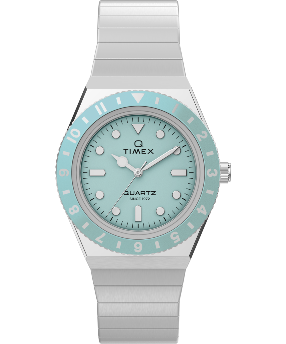 Q Timex® Mini 30mm Stainless Steel Expansion Band Watch Q Timex® Mini 30mm Stainless Steel Expansion Band Watch
