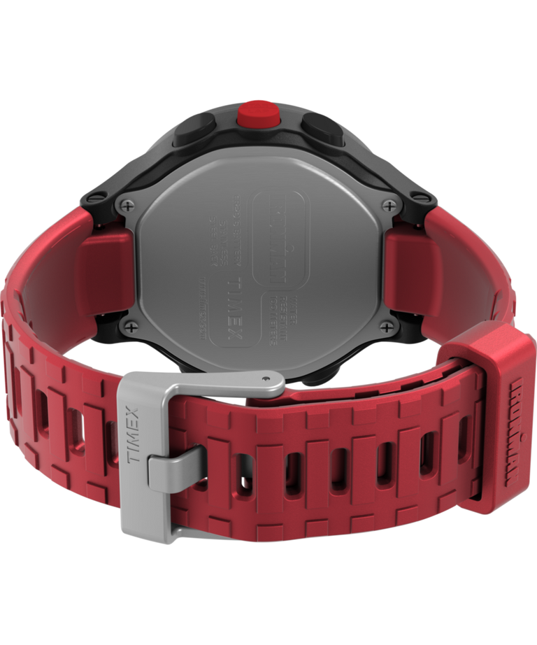 TW5M62300 TIMEX® IRONMAN® T200 42mm Silicone Strap Watch Caseback with Attachment Image