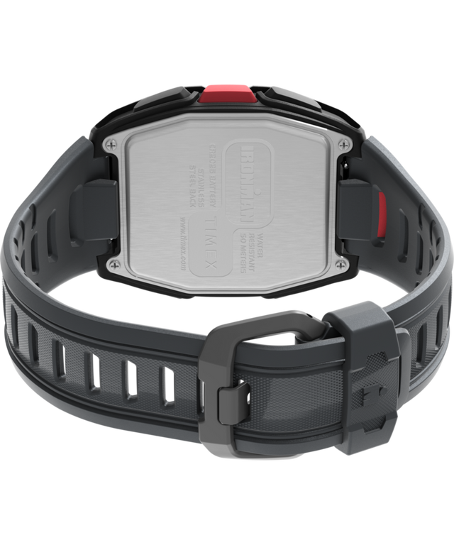TW5M62600 TIMEX® IRONMAN® T300 42mm Silicone Strap Watch Caseback with Attachment Image