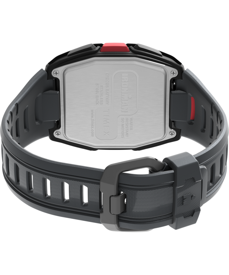 TW5M62600 TIMEX® IRONMAN® T300 42mm Silicone Strap Watch Caseback with Attachment Image