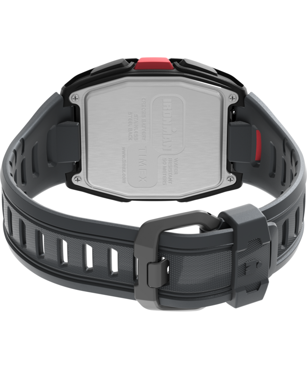 TW5M62600 TIMEX® IRONMAN® T300 42mm Silicone Strap Watch Caseback with Attachment Image