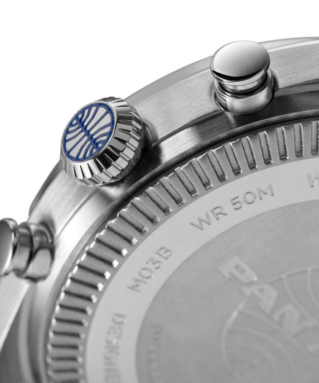 TWG030000 Timex X Pan Am Chronograph 42mm Leather Strap Watch Apple Strap Vertical Image