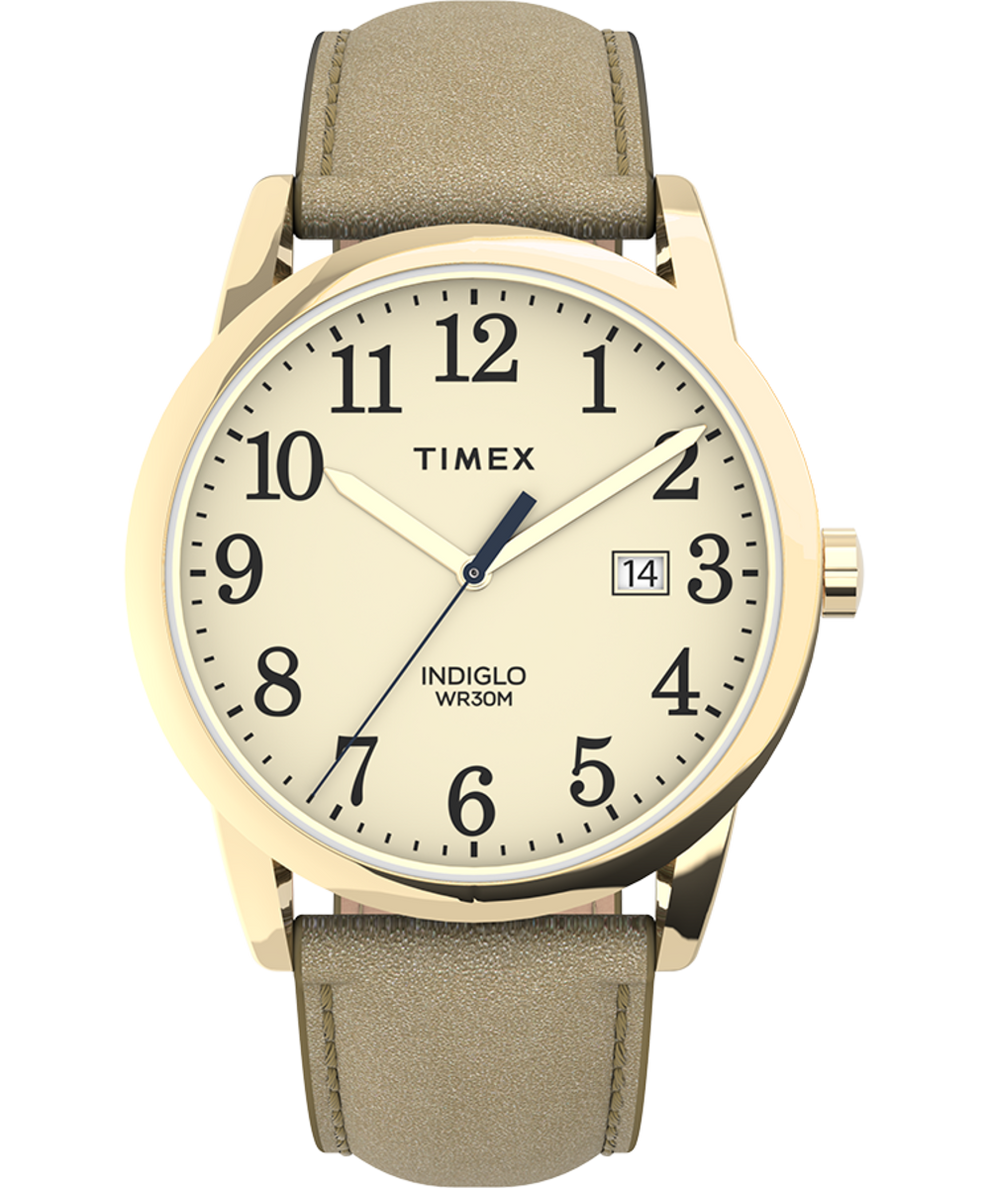 TW2V047009J Easy Reader® 38mm Leather Strap Watch in Gold-Tone primary image